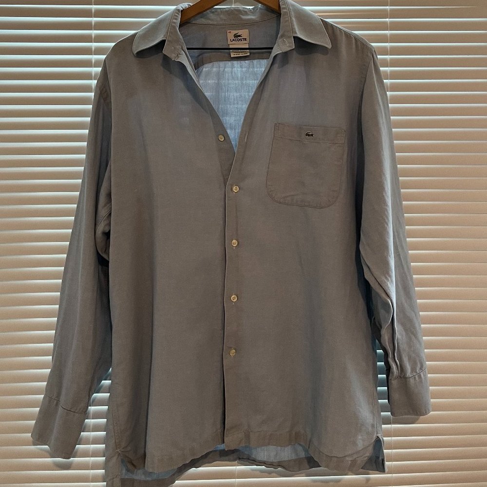 Lacoste Men’s Long-Sleeve Button-Down Shirt – Size 42 / Large